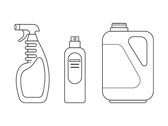 household cleaning bottles